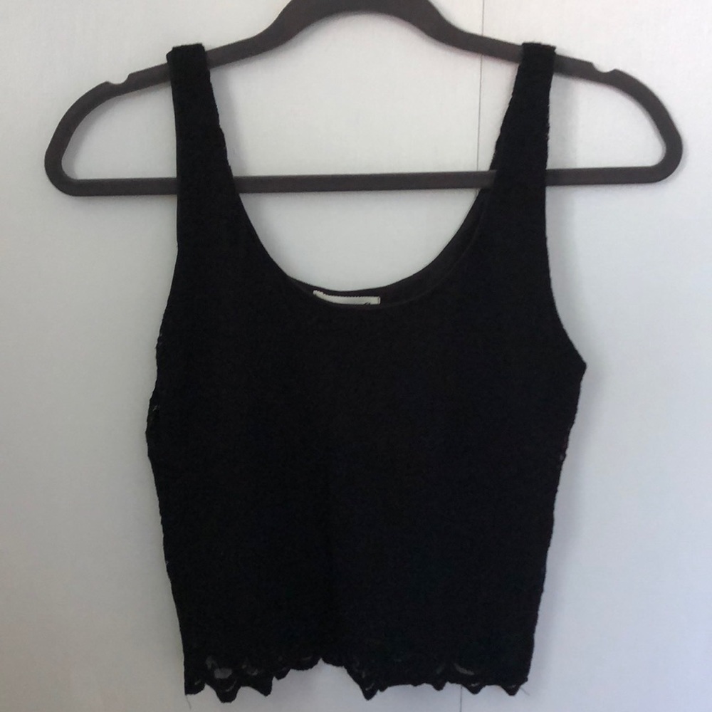 Black lace crop top